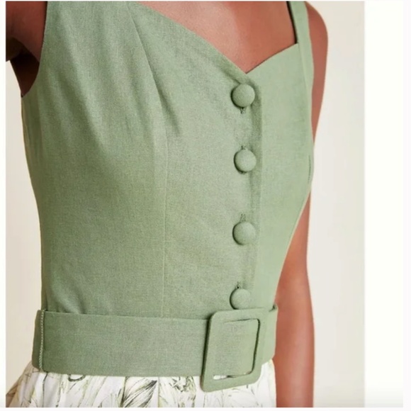 ⭐️ Gal Meets Glam Rachel Monkey Animal Belted Hipster Hip Button-Front Jumpsuit - Picture 3 of 4